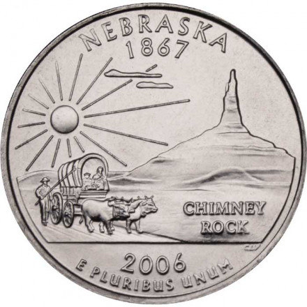 США 25 центов 2006 год - Штат Небраска (D)