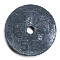 Бельгия 5 сантимов 1942 год BELGIE - BELGIQUE