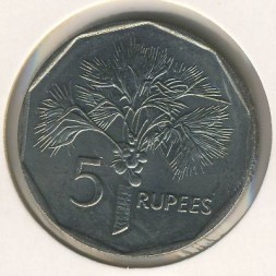 Монета Сейшелы 5 рупий 1982 год