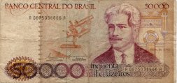 Бразилия 50000 крузейро 1984 год