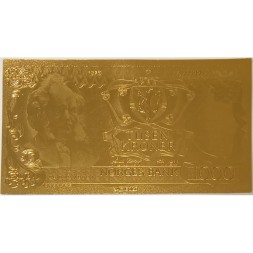 Сувенирная банкнота Норвегия 1000 крон 1975 год (золотые) - XF