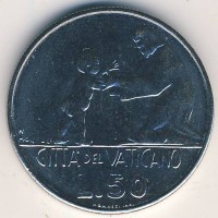 Монета Ватикан 50 лир 1978 год - Папа Павел VI