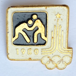 Значок. Олимпиада. Москва 1980. Борьба