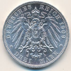 Пруссия 3 марки 1909 год