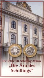 Австрия 50 шиллингов 2001 год - Последний шиллинг (в буклете)