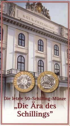 Австрия 50 шиллингов 2001 год - Последний шиллинг (в буклете)