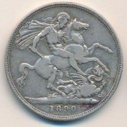 Великобритания 1 крона 1890 год