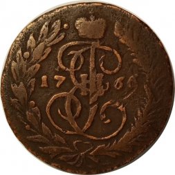 2 копейки 1766 год ММ Екатерина II (1762 - 1796) - F