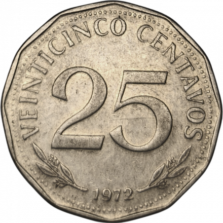 Боливия 25 сентаво 1972 год
