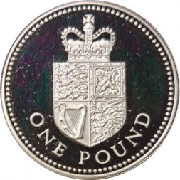 Великобритания 1 фунт 1988 год (серебро, Proof)