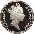 Великобритания 1 фунт 1988 год (серебро, Proof)