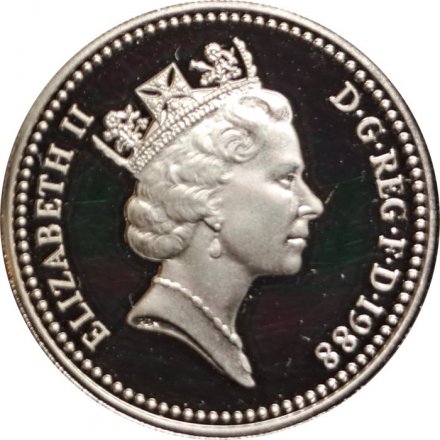 Великобритания 1 фунт 1988 год (серебро, Proof)