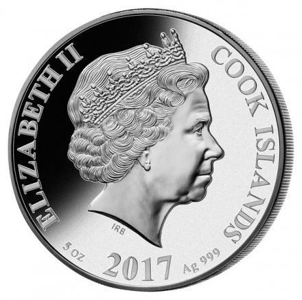 Острова Кука 25 долларов 2017 год - 200 лет велосипеду (Перламутр)
