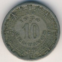 Мексика 10 сентаво 1936 год