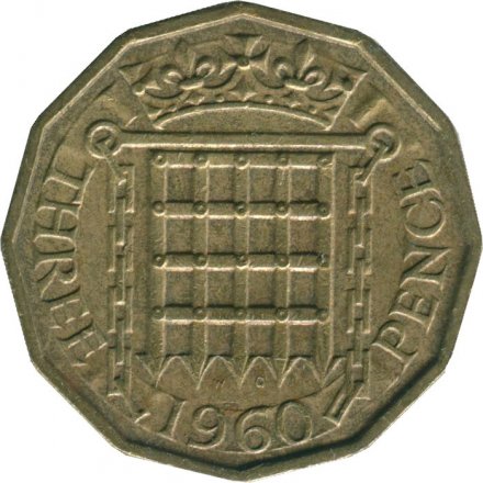 Великобритания 3 пенса 1960 год