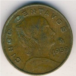 Мексика 5 сентаво 1959 год