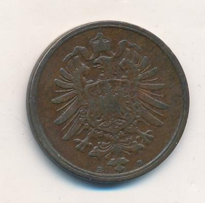 Германия 2 пфеннига 1875 год (B)