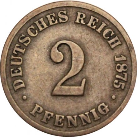 Германия 2 пфеннига 1875 год (B)