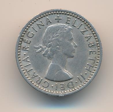 Великобритания 6 пенсов 1959 год