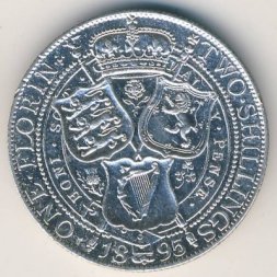 Великобритания 2 шиллинга (1 флорин) 1895 год