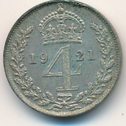 Великобритания 4 пенса 1921 год
