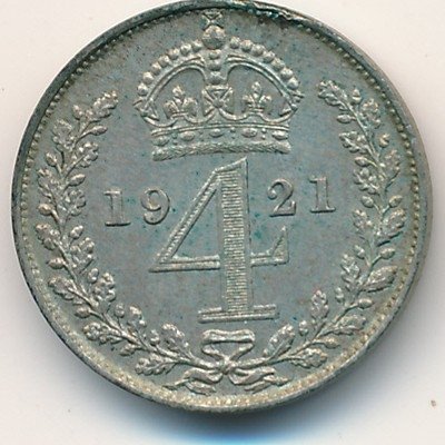 Великобритания 4 пенса 1921 год