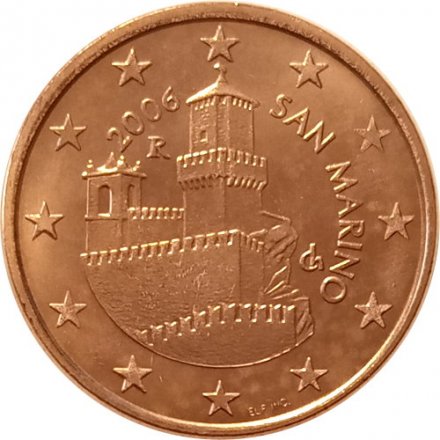 Сан-Марино 5 евроцентов 2006 год - Башня Гуаита UNC