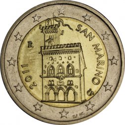 Сан-Марино 2 евро 2011 год - Дворец Правительства