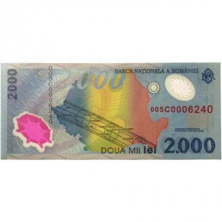 Румыния 2000 леев 1999 год - Полное солнечное затмение UNC