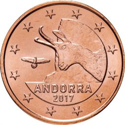 Андорра 1 евроцент 2017 год