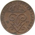 Швеция 2 эре 1927 год - Король Густав V