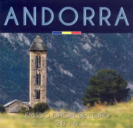 Евро серия Андорра 2016 года (8 монет) в банковской упаковке