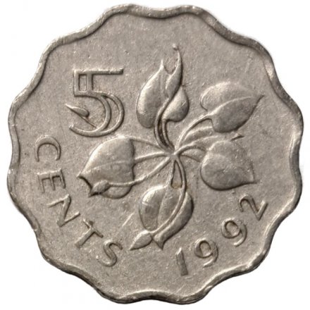 Свазиленд 5 центов 1992 год 