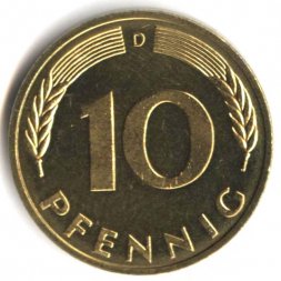 ФРГ 10 пфеннигов 1985 год - D