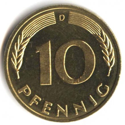 ФРГ 10 пфеннигов 1985 год - D