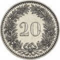 Швейцария 20 раппенов 1992 год