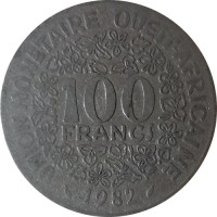 Западная Африка 100 франков 1982 год