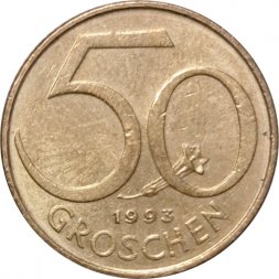 Австрия 50 грошей 1993 год