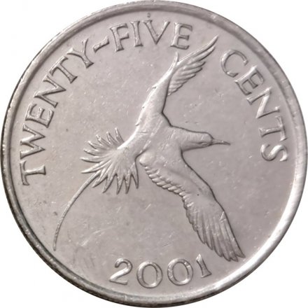 Бермудские острова 25 центов 2001 год