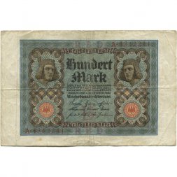 Германия 100 марок 1920 год - Бамбергский всадник - F+