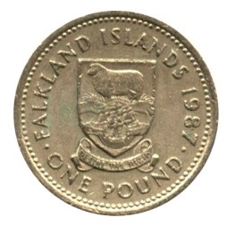 Монета Фолклендские острова 1 фунт 1987 год - Герб