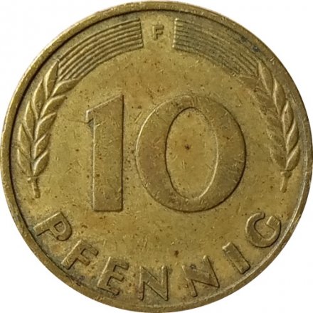 ФРГ 10 пфеннигов 1950 год (F)