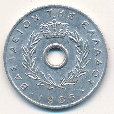 Греция 10 лепт 1966 год