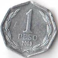 Чили 1 песо 2003 год