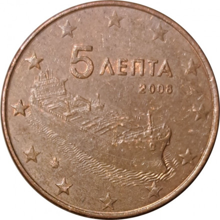 Греция 5 евроцентов 2008 год