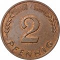 ФРГ 2 пфеннига 1969 год (J)