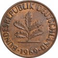 ФРГ 2 пфеннига 1969 год (J)