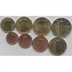 Набор из 8 евромонет Люксембурга 2021 год