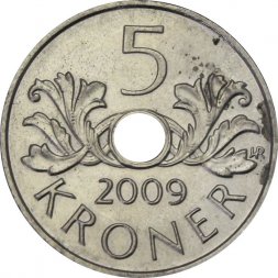Норвегия 5 крон 2009 год