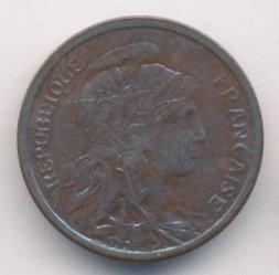 Франция 2 сантима 1911 год